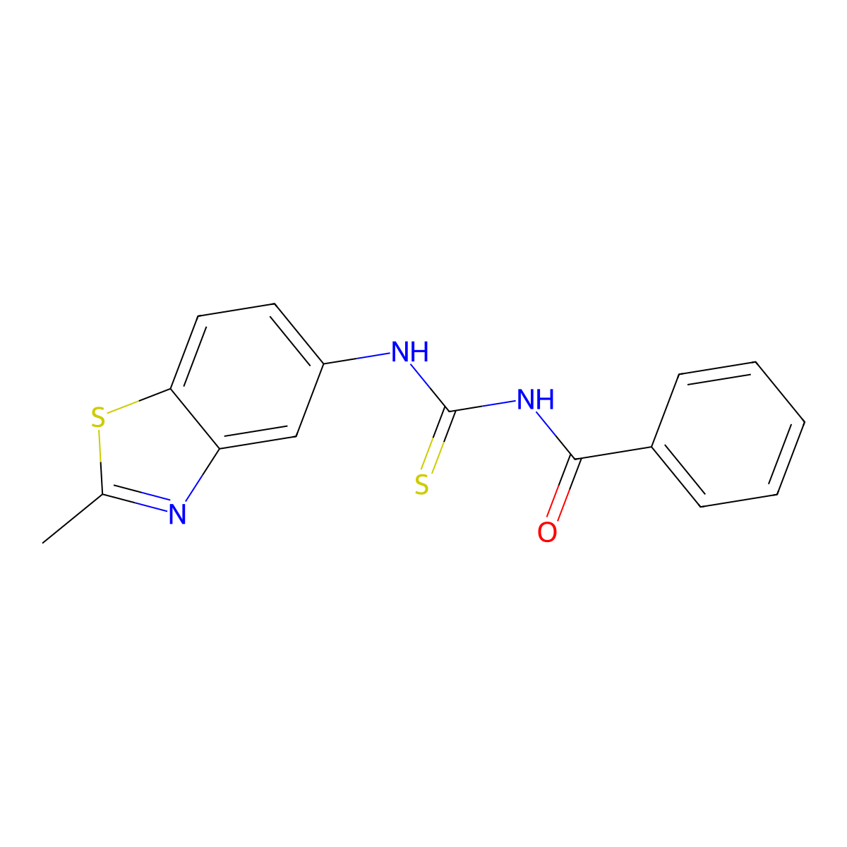 N-((2-methylbenzo[d]thiazol-5-yl)carbamothioyl)benzamide molecular structure, CAS 307510-69-6