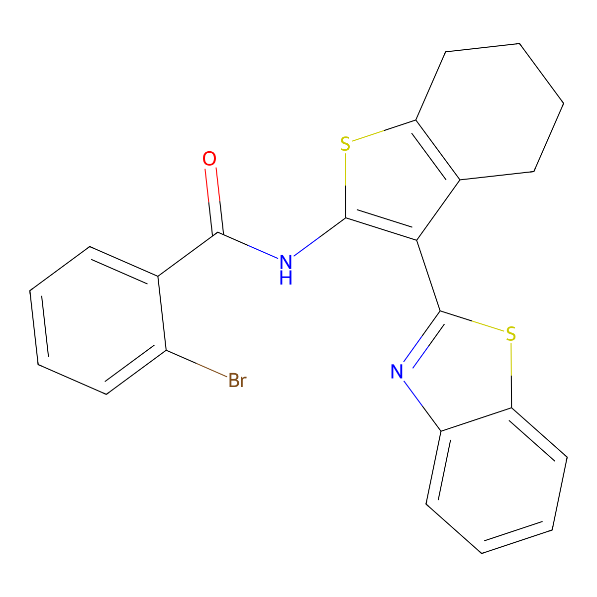 N-[3-(1,3-benzothiazol-2-yl)-4,5,6,7-tetrahydro-1-benzothiophen-2-yl]-2-bromobenzamide molecular structure, CAS 307510-80-1