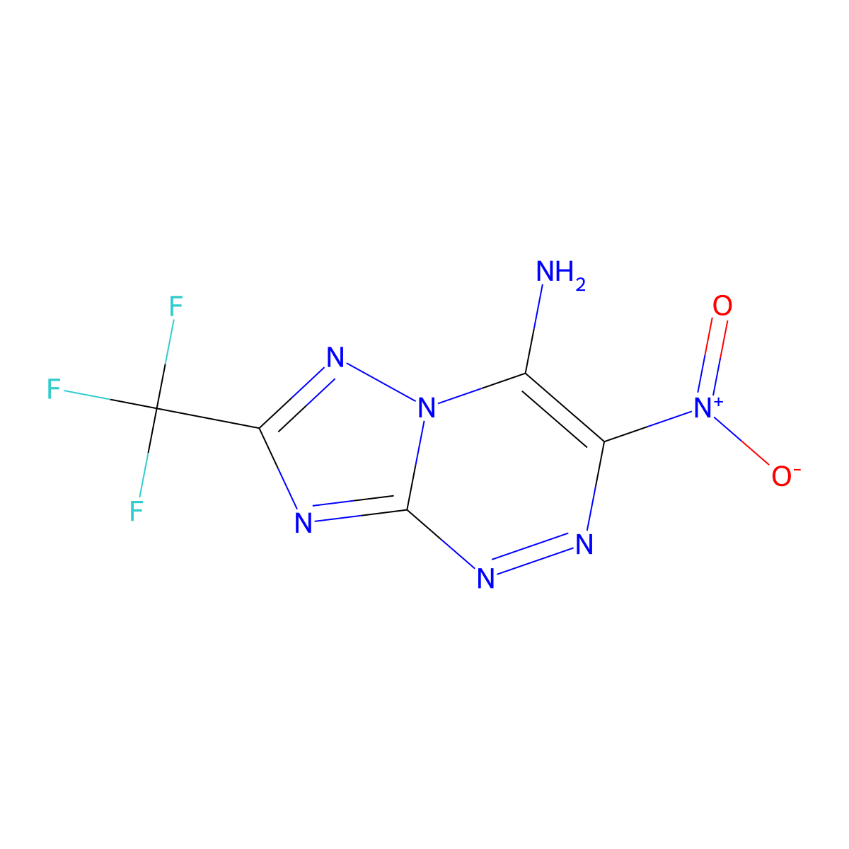3-Nitro-7-(trifluoromethyl)-[1,2,4]triazolo[5,1-c][1,2,4]triazin-4-amine molecular structure, CAS 307511-15-5