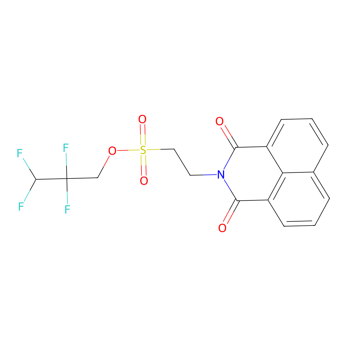 2,2,3,3-Tetrafluoropropyl 2-{2,4-dioxo-3-azatricyclo[7.3.1.0^{5,13}]trideca-1(13),5,7,9,11-pentaen-3-yl}ethane-1-sulfonate molecular structure, CAS 307511-44-0