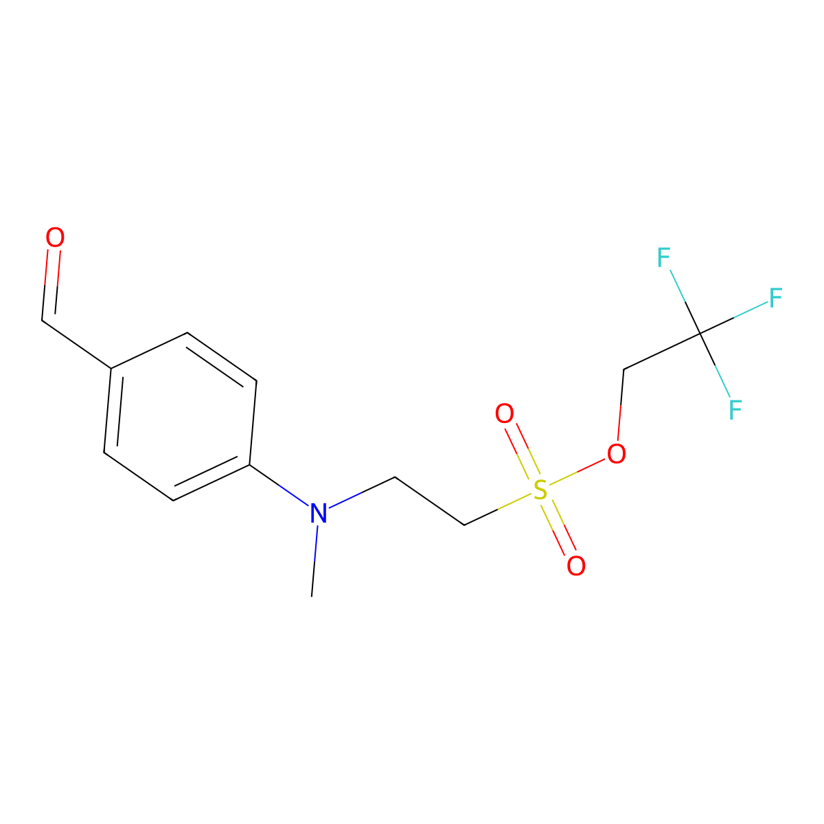 2,2,2-trifluoroethyl 2-(4-formyl-N-methylanilino)ethanesulfonate molecular structure, CAS 307511-60-0