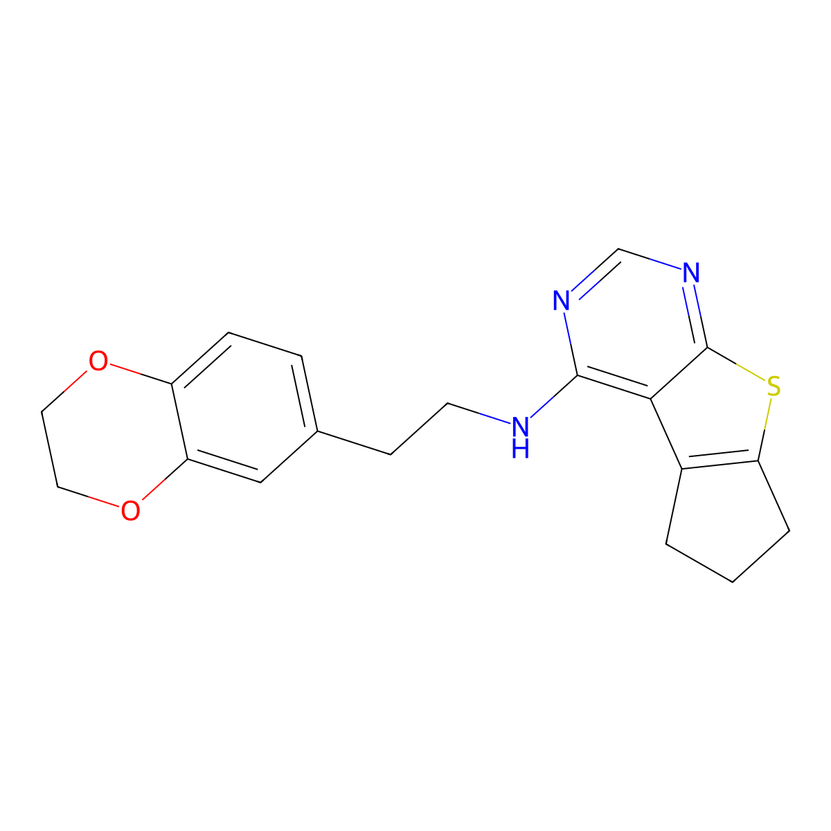 N-[2-(2,3-dihydro-1,4-benzodioxin-6-yl)ethyl]-7-thia-9,11-diazatricyclo[6.4.0.0^{2,6}]dodeca-1(12),2(6),8,10-tetraen-12-amine molecular structure, CAS 307511-62-2