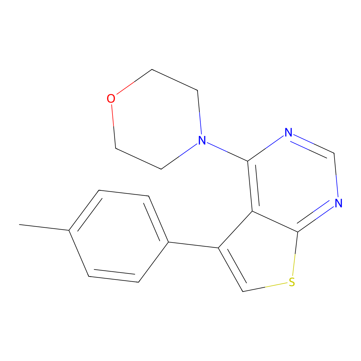 4-[5-(4-Methylphenyl)thieno[2,3-d]pyrimidin-4-yl]morpholine molecular structure, CAS 307511-69-9