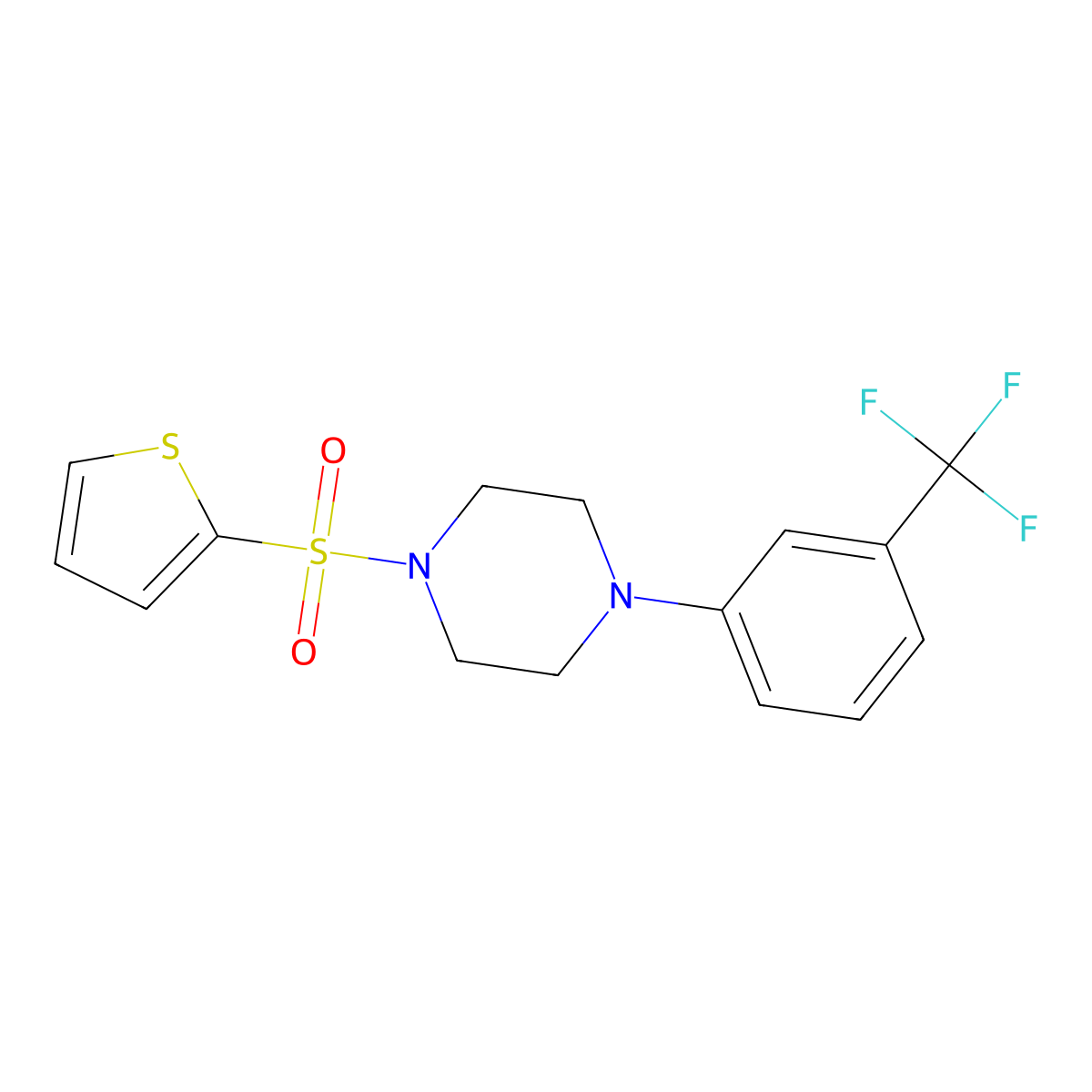 1-(Thien-2-ylsulfonyl)-4-[3-(trifluoromethyl)phenyl]piperazine molecular structure, CAS 307511-78-0