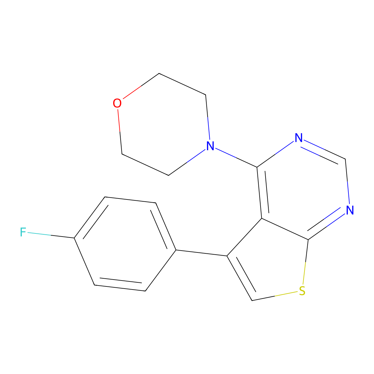 4-[5-(4-Fluorophenyl)thieno[2,3-d]pyrimidin-4-yl]morpholine molecular structure, CAS 307511-92-8