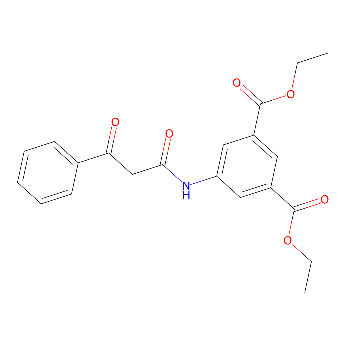Ethyl 3-(ethoxycarbonyl)-5-(3-oxo-3-phenylpropanoylamino)benzoate molecular structure, CAS 307512-21-6