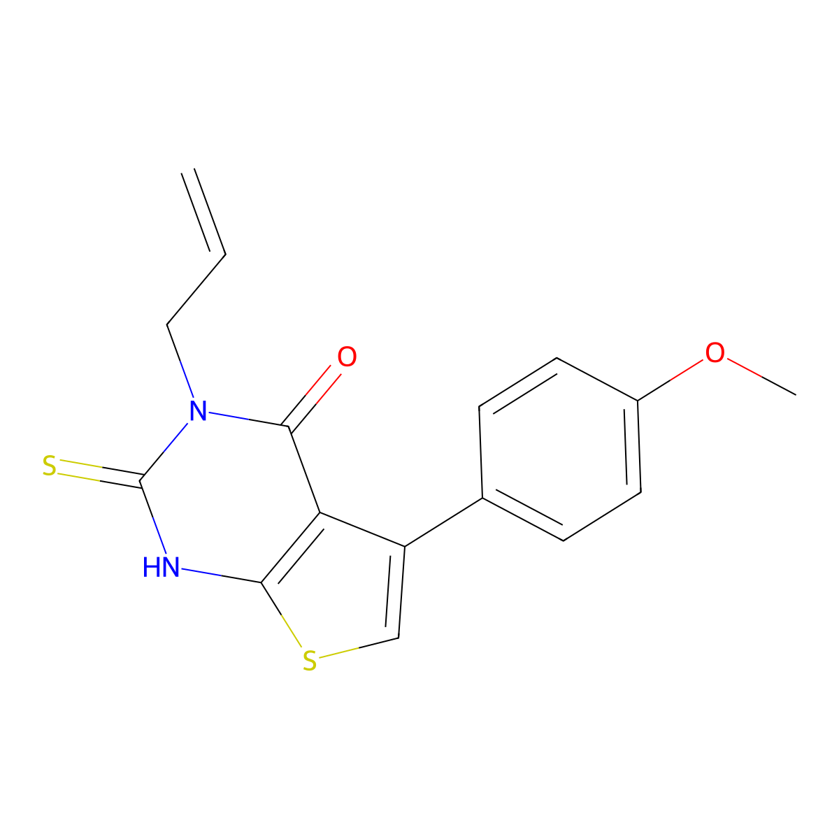 3-Allyl-2-mercapto-5-(4-methoxyphenyl)thieno[2,3-d]pyrimidin-4(3H)-one molecular structure, CAS 307512-27-2
