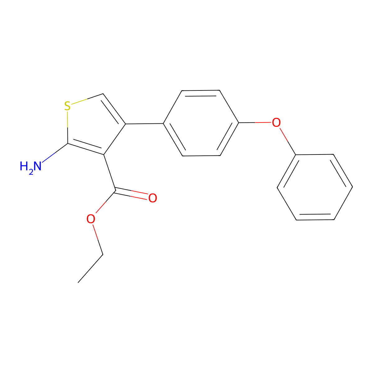 Ethyl 2-amino-4-(4-phenoxyphenyl)thiophene-3-carboxylate molecular structure, CAS 307512-29-4
