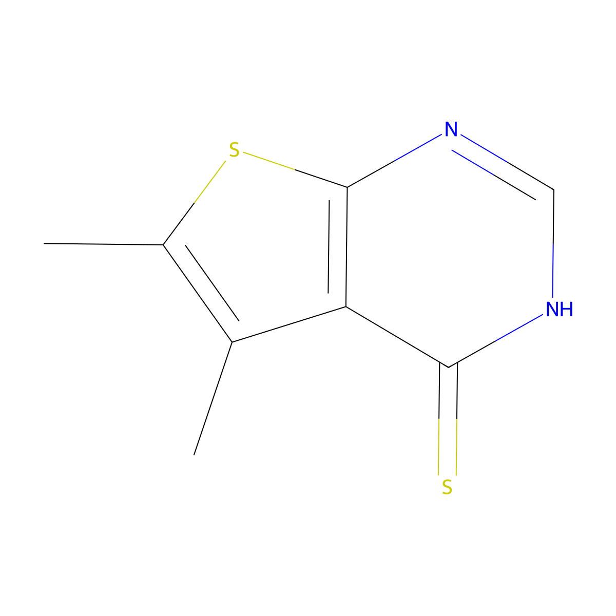 5,6-dimethyl-1H,4H-thieno(2,3-d)pyrimidine-4-thione molecular structure, CAS 307512-33-0