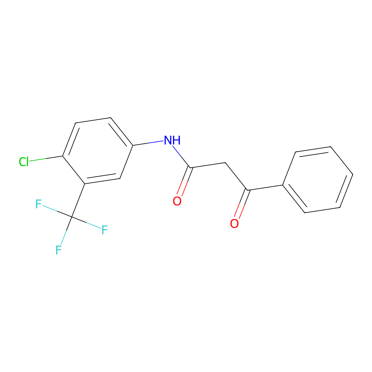 N-[4-chloro-3-(trifluoromethyl)phenyl]-3-oxo-3-phenylpropanamide molecular structure, CAS 307512-40-9