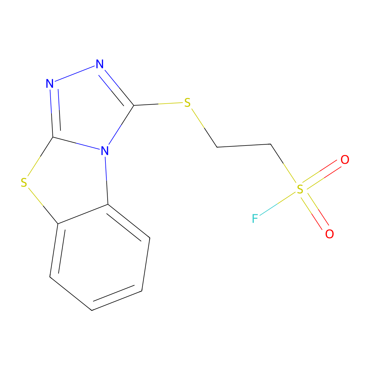 2-([1,2,4]Triazolo[3,4-b][1,3]benzothiazol-1-ylsulfanyl)ethanesulfonyl fluoride molecular structure, CAS 307512-57-8