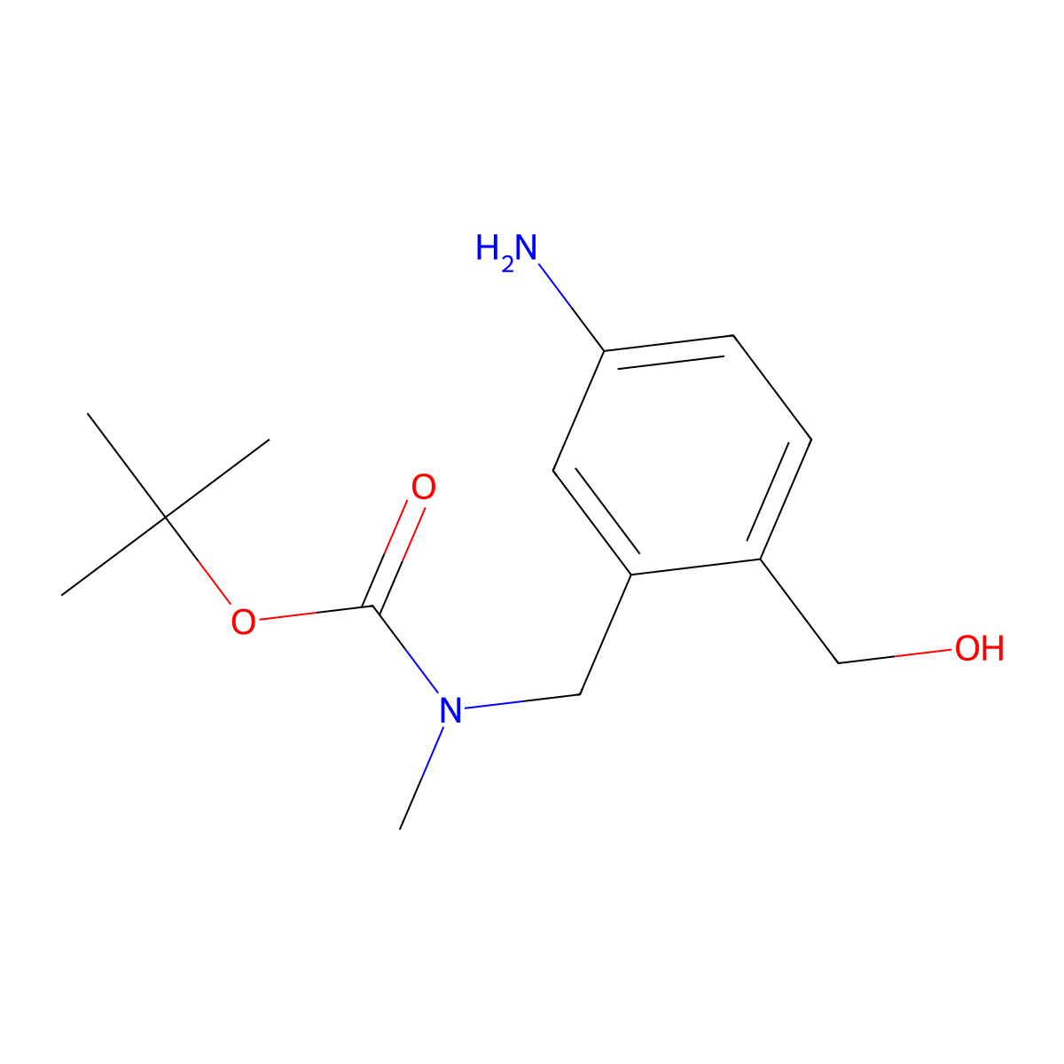 Tert-butyl (5-amino-2-(hydroxymethyl)benzyl)(methyl)carbamate molecular structure, CAS 3075126-44-9