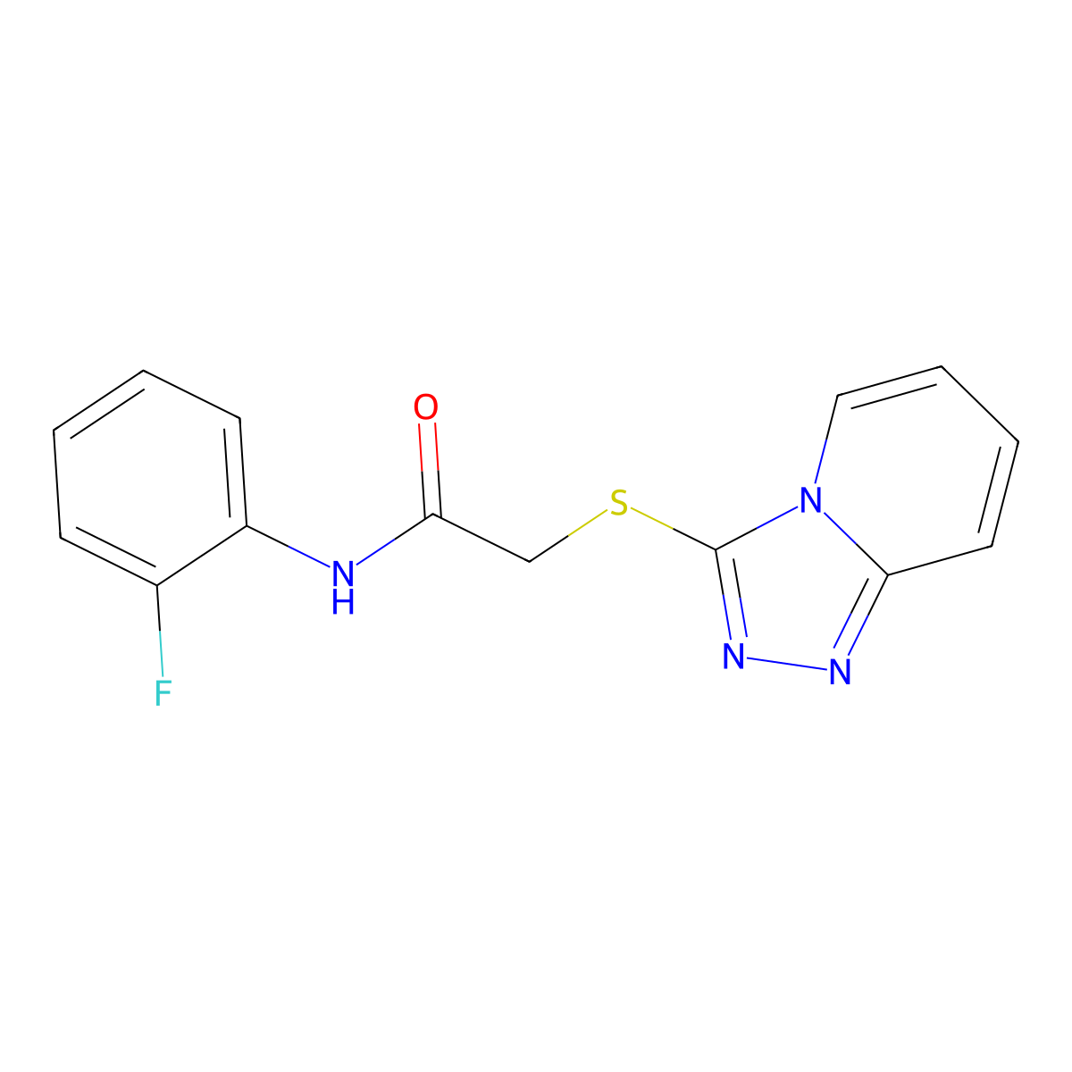 N-(2-fluorophenyl)-2-([1,2,4]triazolo[4,3-a]pyridin-3-ylsulfanyl)acetamide molecular structure, CAS 307513-00-4