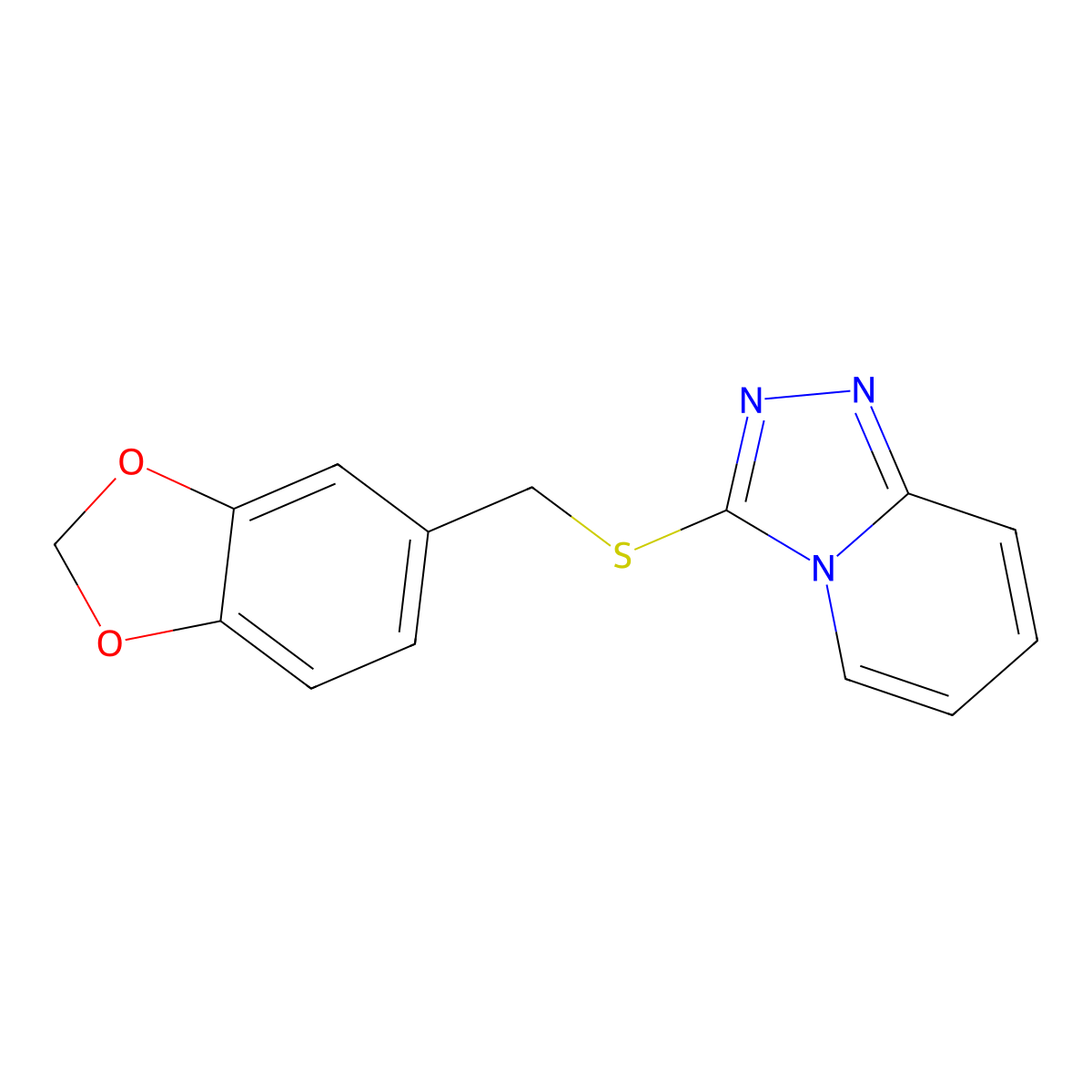 3-(1,3-Benzodioxol-5-ylmethylsulfanyl)-[1,2,4]triazolo[4,3-a]pyridine molecular structure, CAS 307513-06-0