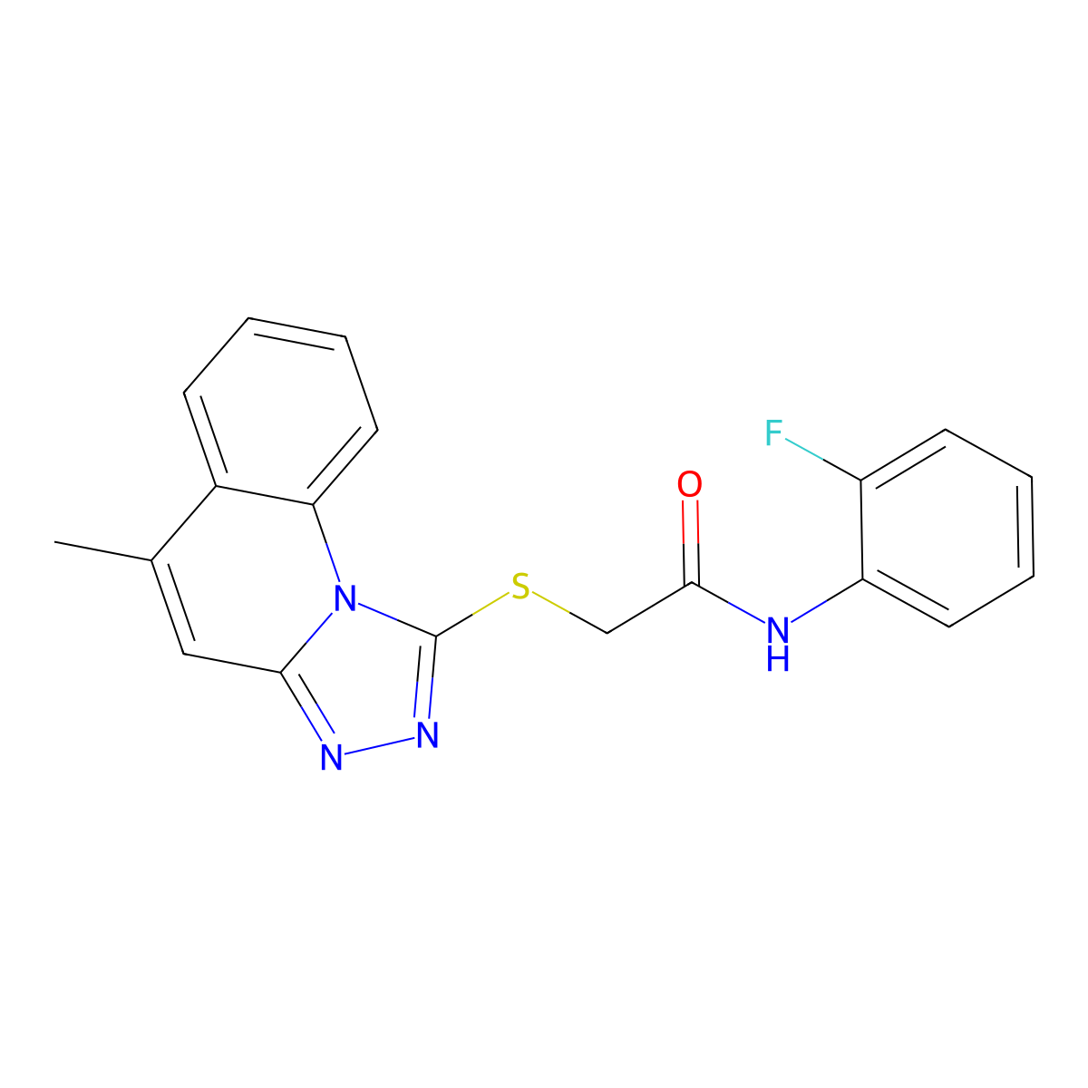 N-(2-Fluorophenyl)-2-({5-methyl-[1,2,4]triazolo[4,3-A]quinolin-1-YL}sulfanyl)acetamide molecular structure, CAS 307513-43-5