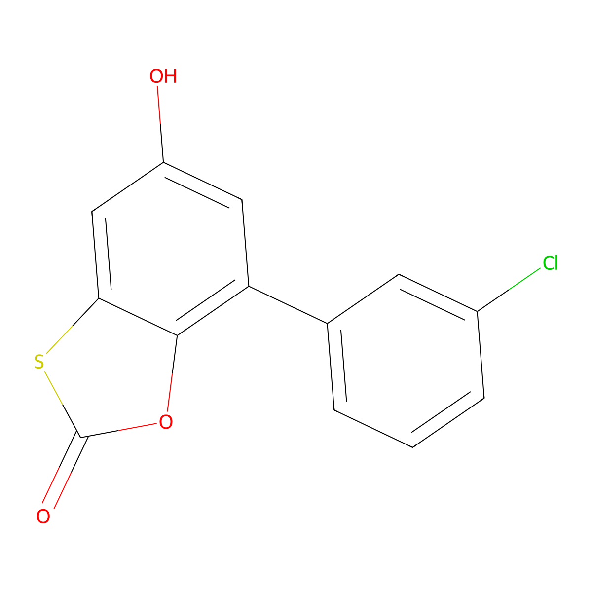 7-(3-chlorophenyl)-5-hydroxy-2H-1,3-benzoxathiol-2-one molecular structure, CAS 307514-06-3
