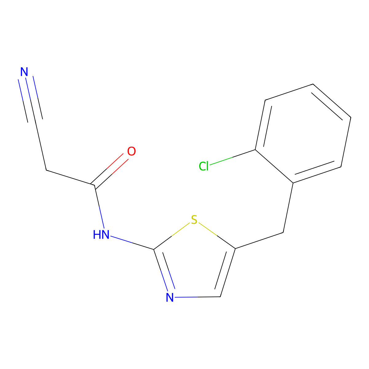 N-{5-[(2-chlorophenyl)methyl]-1,3-thiazol-2-yl}-2-cyanoacetamide molecular structure, CAS 307514-08-5