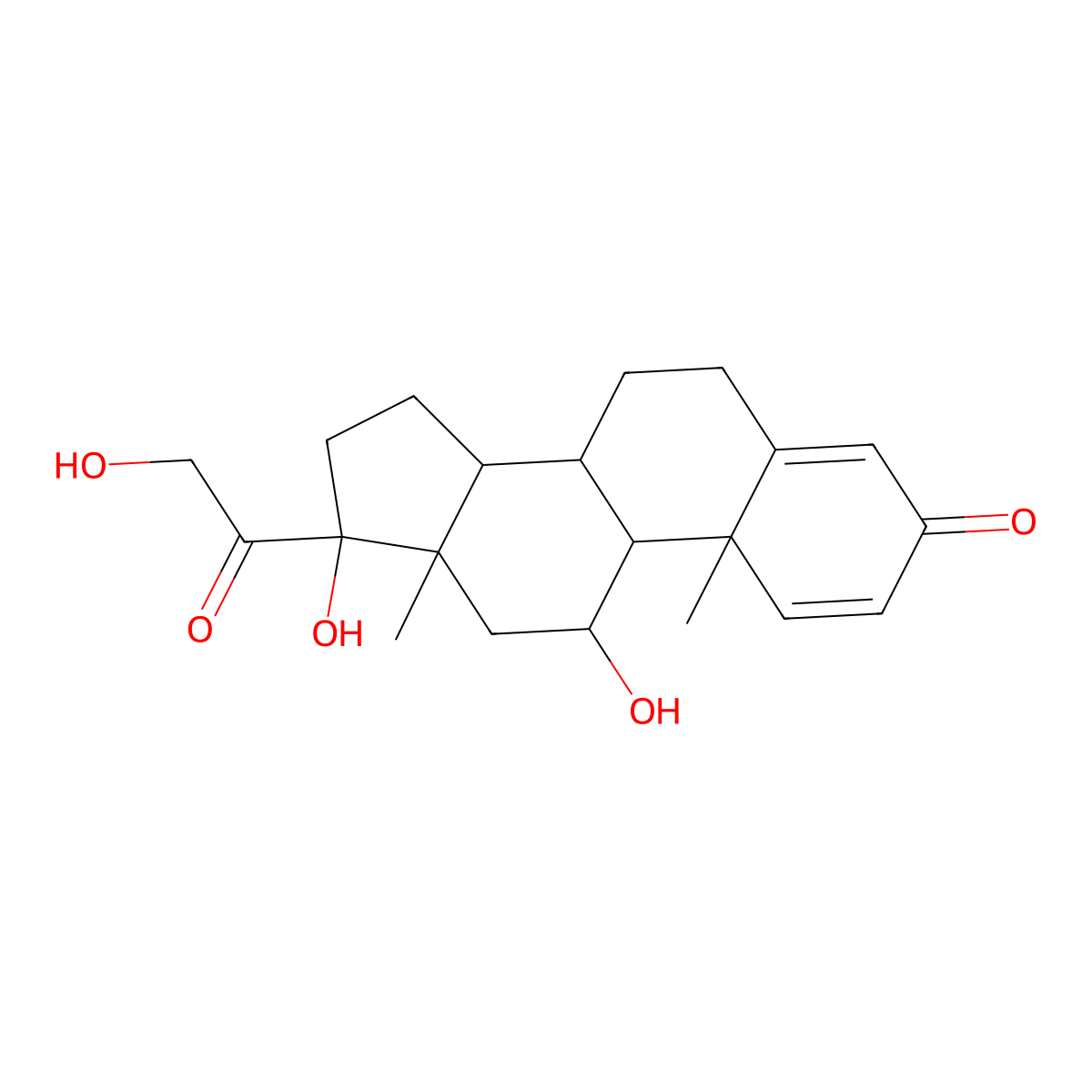 11,17,21-Trihydroxypregna-1,4-diene-3,20-dione molecular structure, CAS 307518-72-5