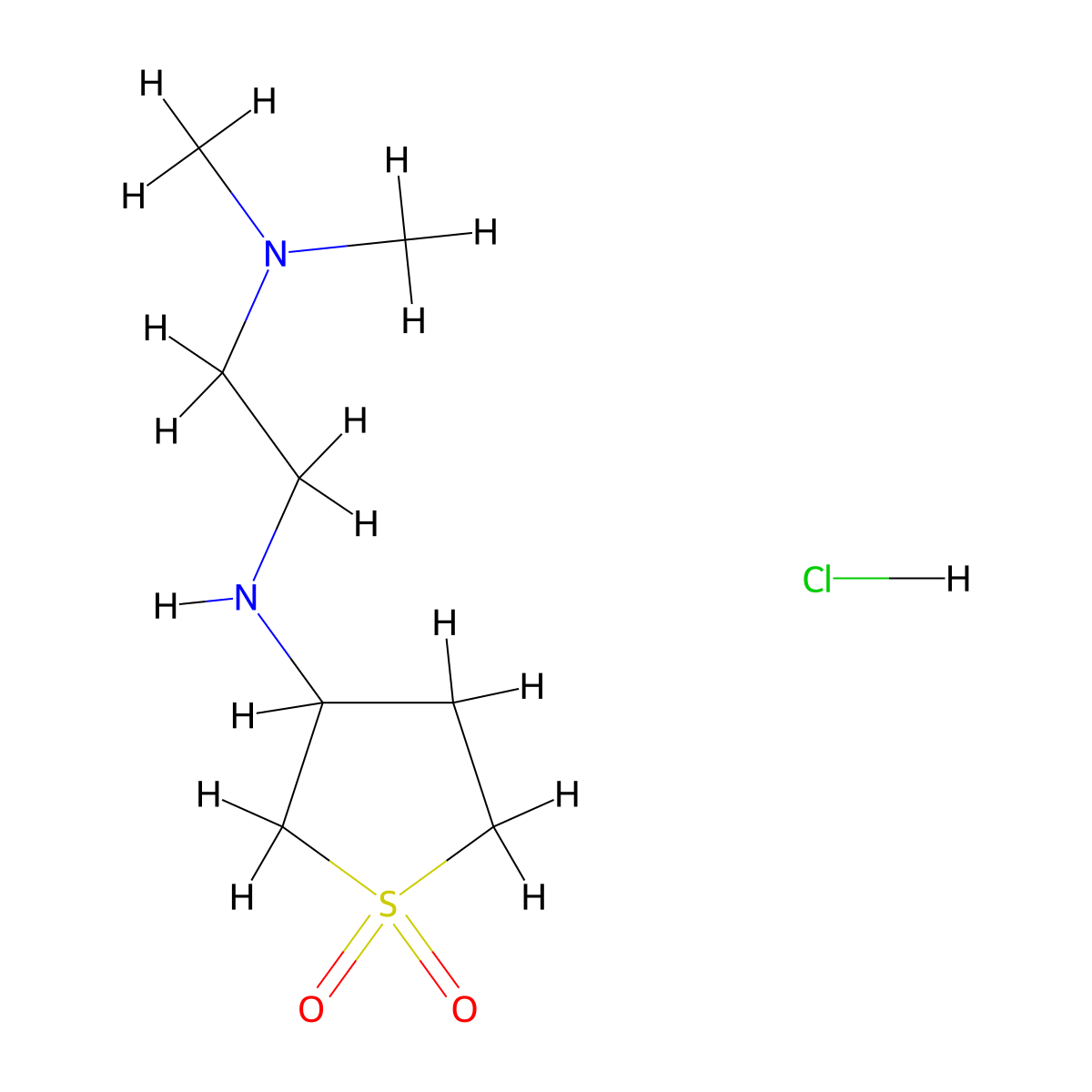 N'-(1,1-dioxidotetrahydrothien-3-yl)-N,N-dimethylethane-1,2-diamine hydrochloride molecular structure, CAS 307519-76-2