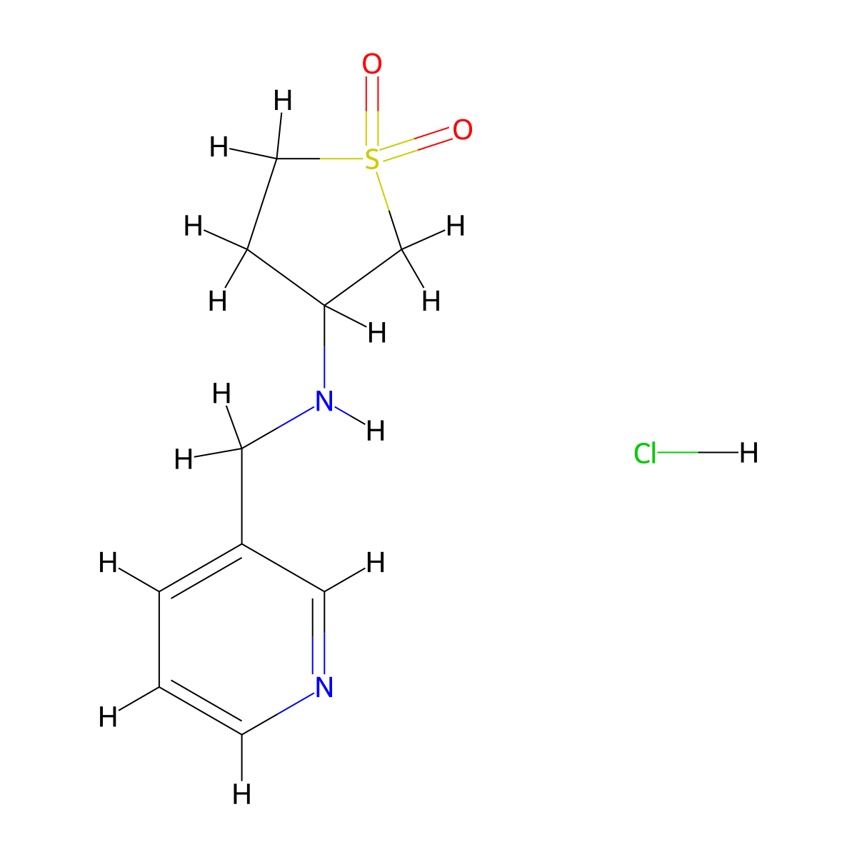 3-((Pyridin-3-ylmethyl)amino)tetrahydrothiophene 1,1-dioxide hydrochloride molecular structure, CAS 307519-78-4