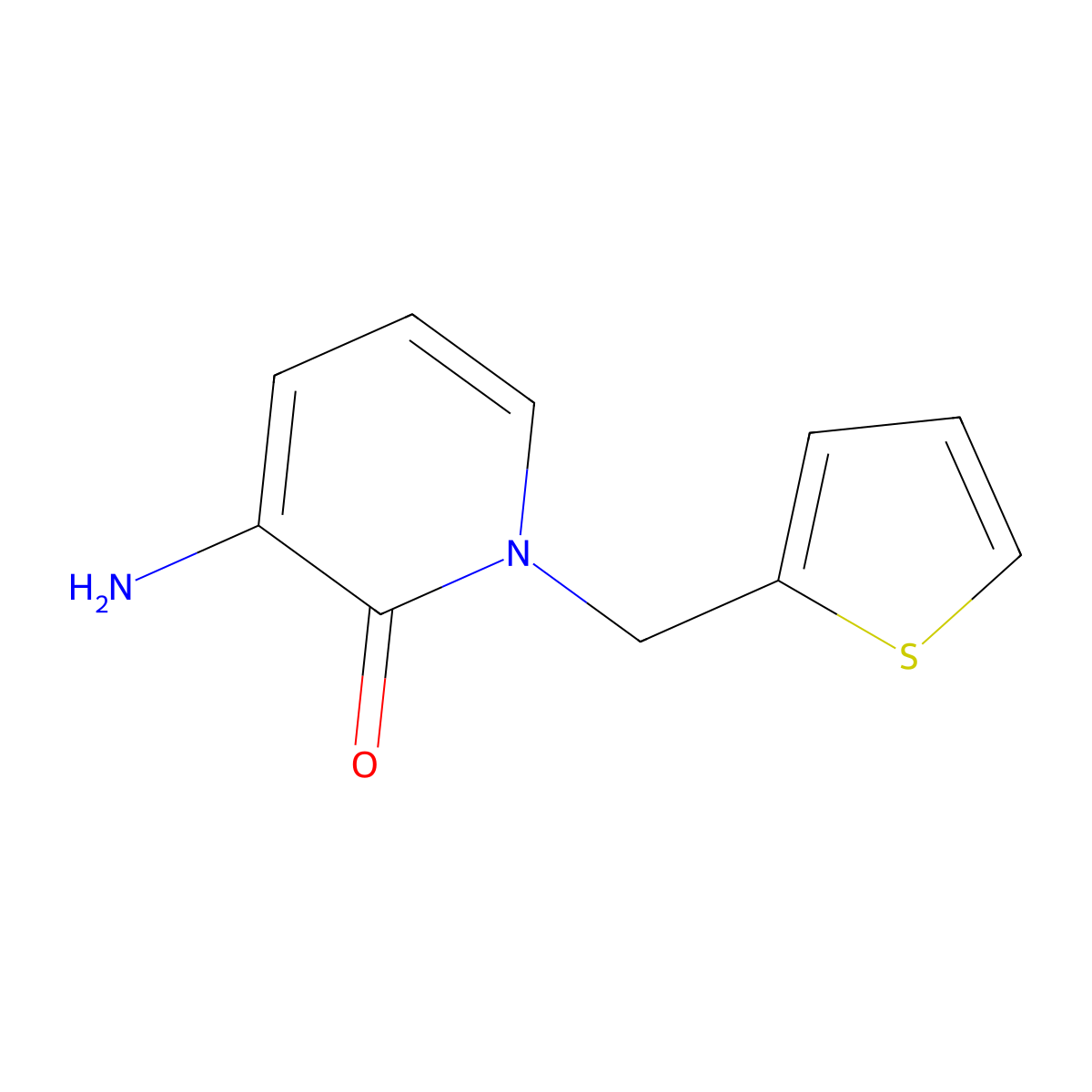 3-Amino-1-[(thiophen-2-yl)methyl]-1,2-dihydropyridin-2-one molecular structure, CAS 307520-70-3