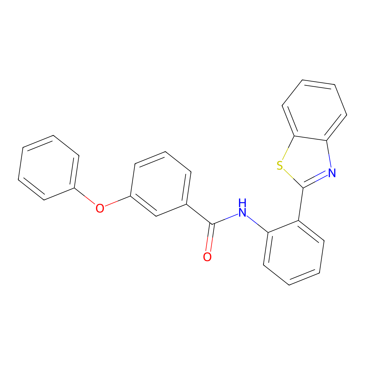 N-[2-(1,3-benzothiazol-2-yl)phenyl]-3-phenoxybenzamide molecular structure, CAS 307524-00-1