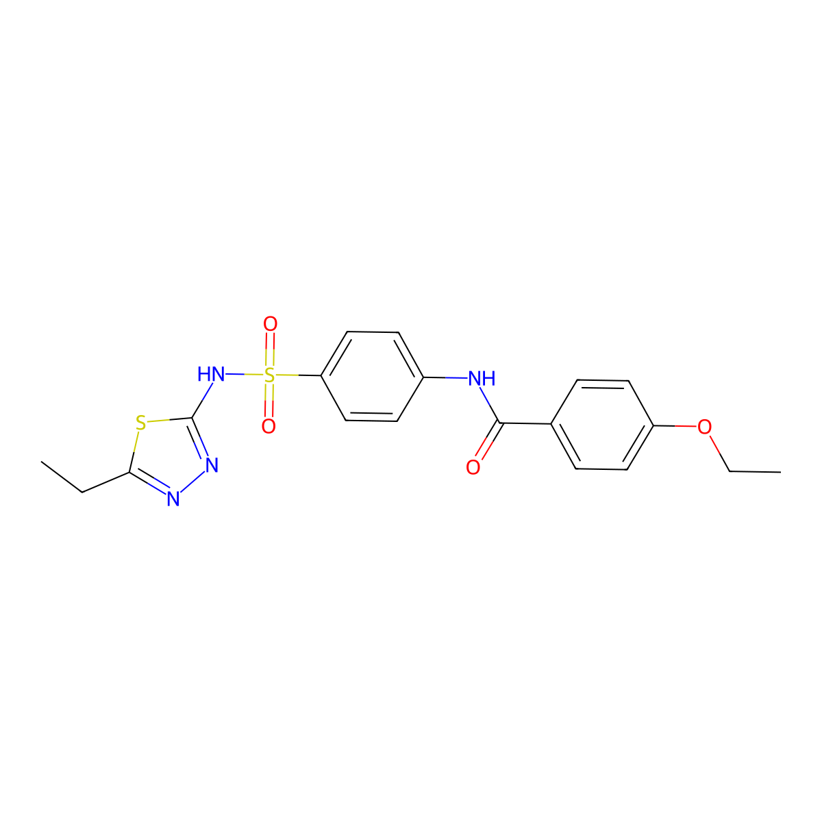4-ethoxy-N-{4-[(5-ethyl-1,3,4-thiadiazol-2-yl)sulfamoyl]phenyl}benzamide molecular structure, CAS 307524-02-3