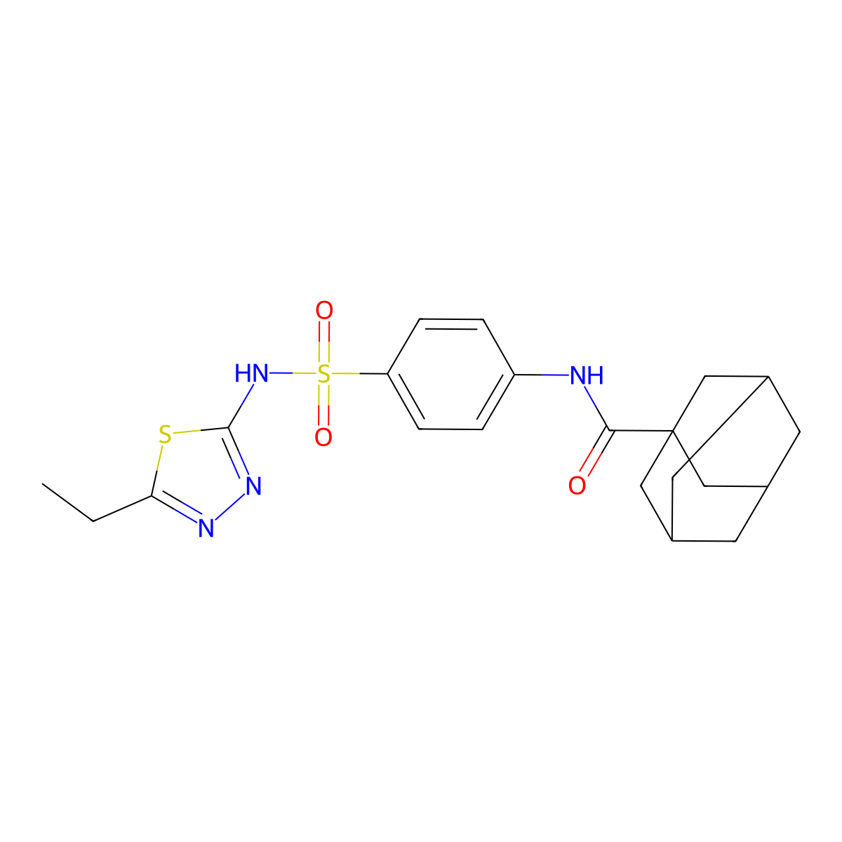 N-{4-[(5-Ethyl-1,3,4-thiadiazol-2-YL)sulfamoyl]phenyl}adamantane-1-carboxamide molecular structure, CAS 307524-03-4