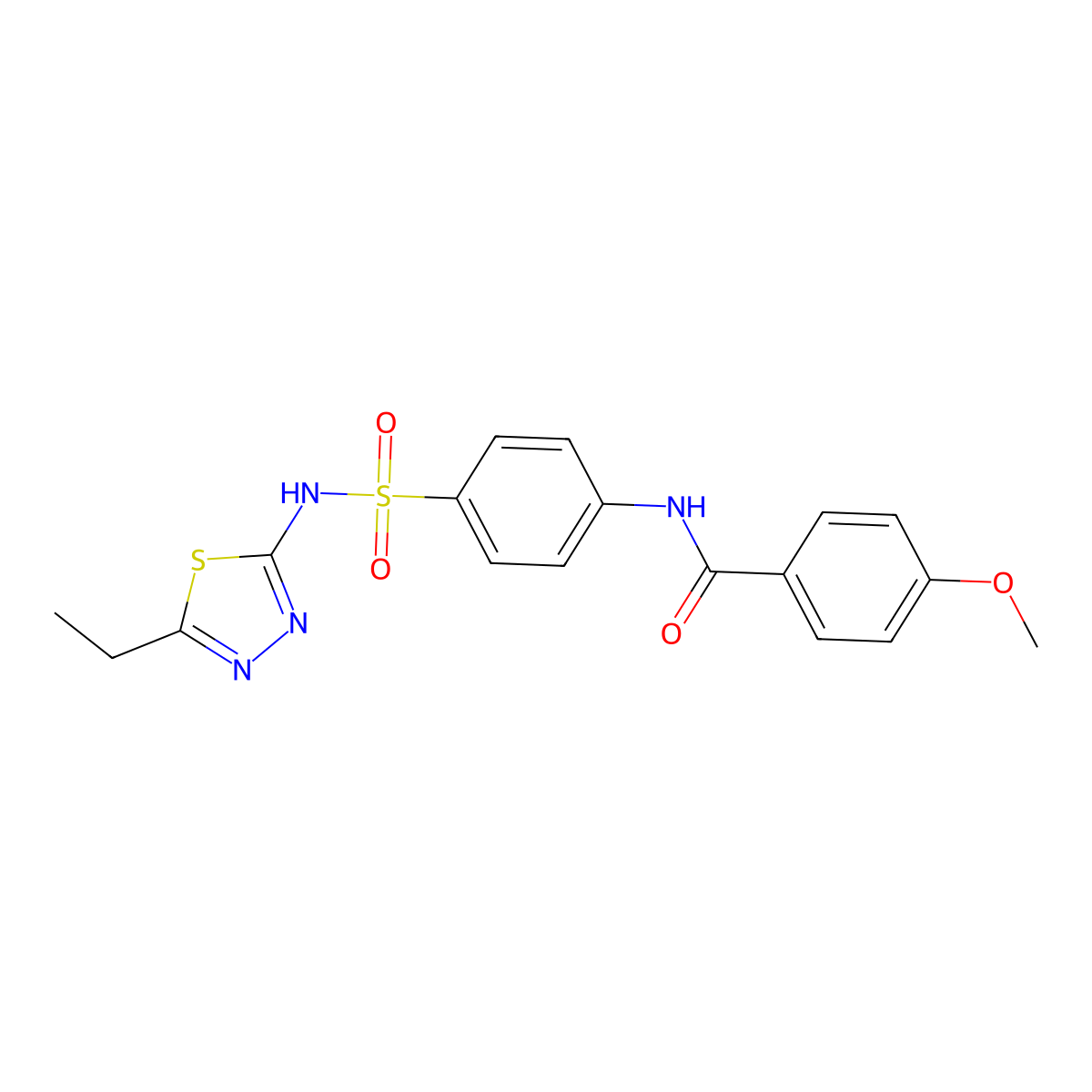 N-{4-[(5-Ethyl-1,3,4-thiadiazol-2-YL)sulfamoyl]phenyl}-4-methoxybenzamide molecular structure, CAS 307524-04-5