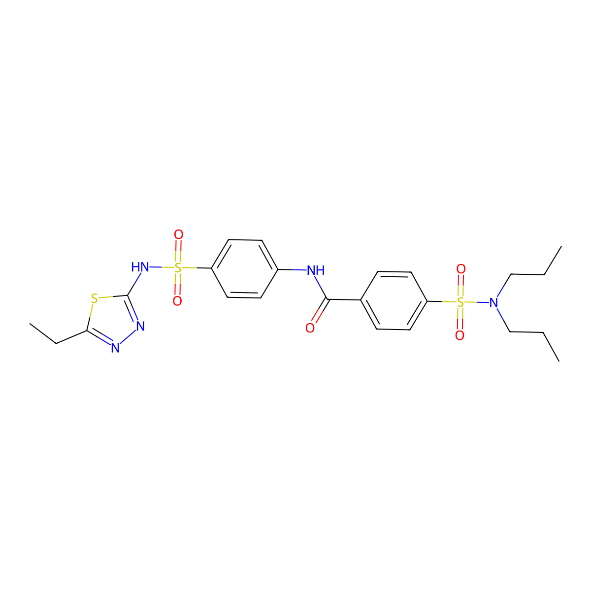 4-(dipropylsulfamoyl)-N-{4-[(5-ethyl-1,3,4-thiadiazol-2-yl)sulfamoyl]phenyl}benzamide molecular structure, CAS 307524-07-8