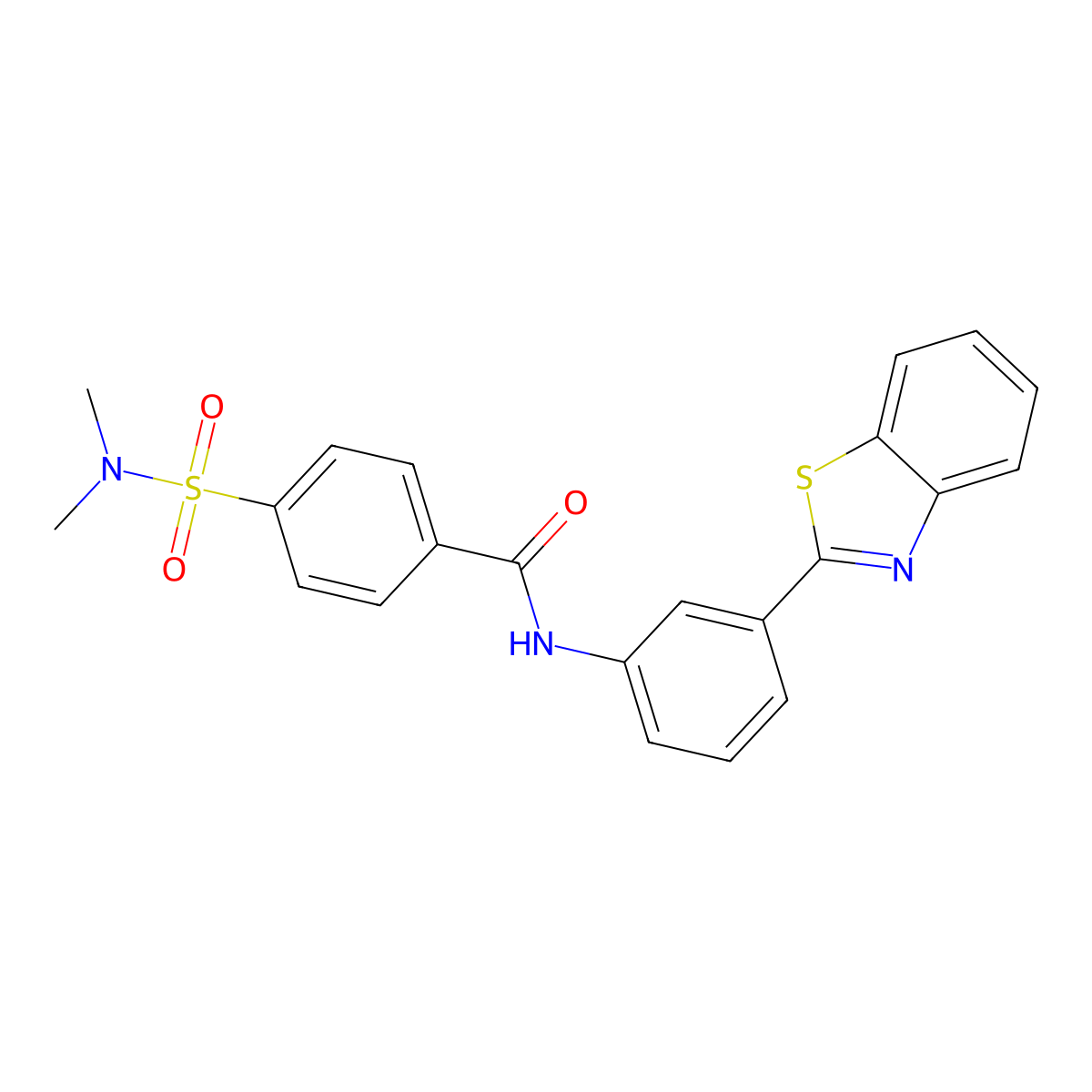 N-[3-(1,3-benzothiazol-2-yl)phenyl]-4-(dimethylsulfamoyl)benzamide molecular structure, CAS 307524-09-0