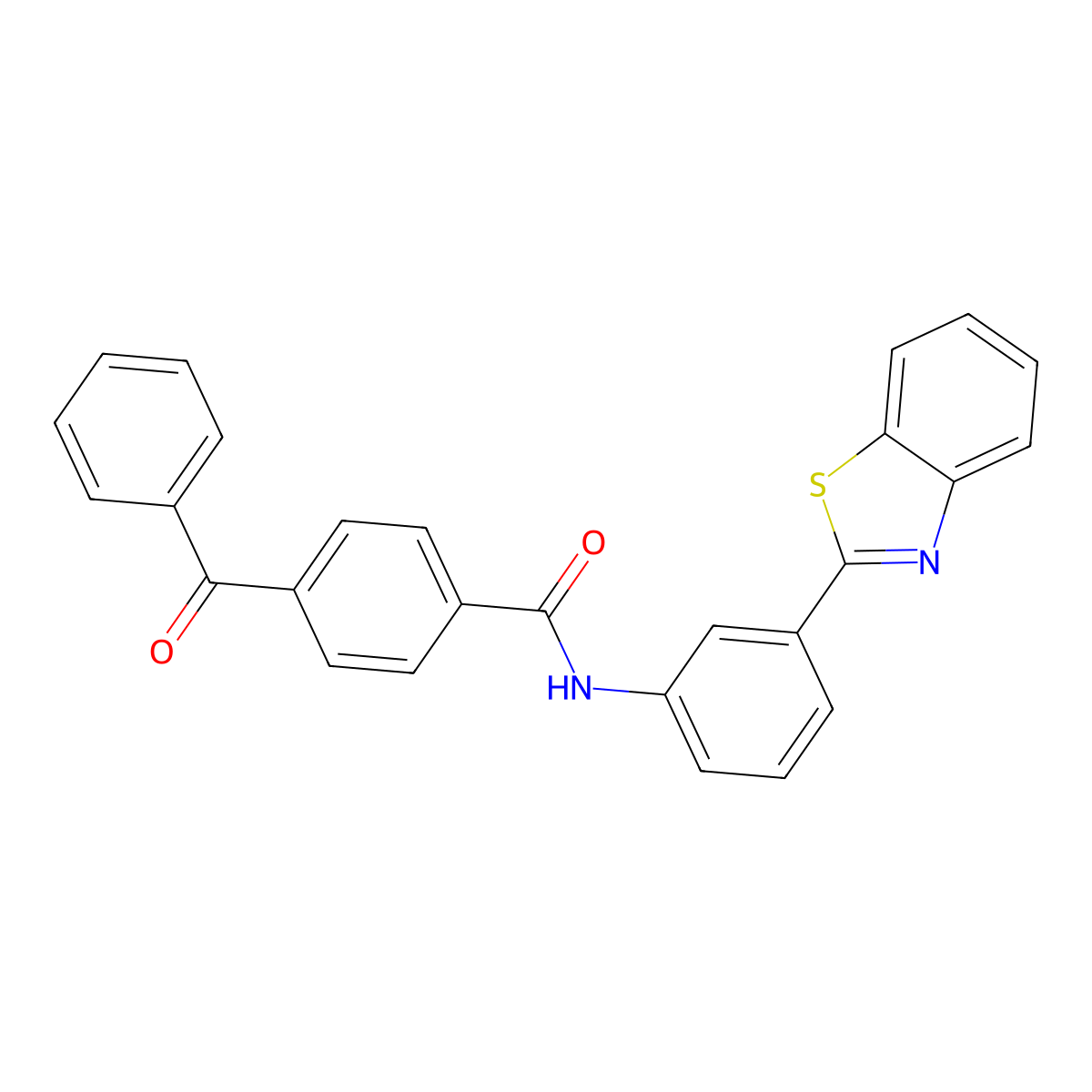 N-(3-(benzo[d]thiazol-2-yl)phenyl)-4-benzoylbenzamide molecular structure, CAS 307524-13-6
