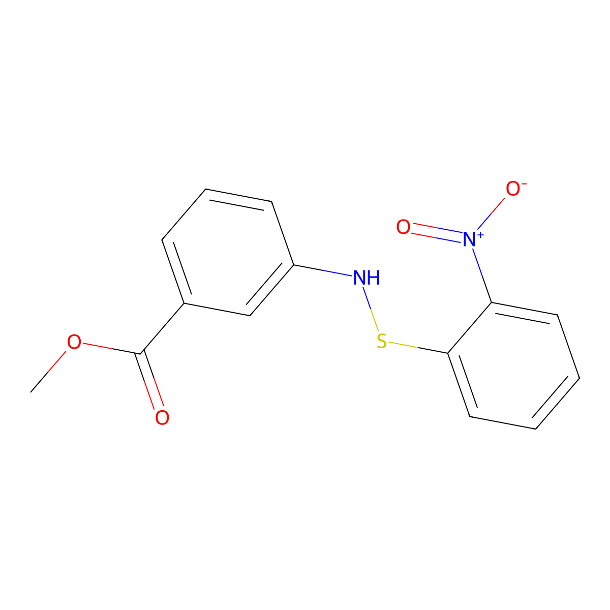 Methyl 3-[(2-nitrophenyl)sulfanylamino]benzoate molecular structure, CAS 307524-18-1