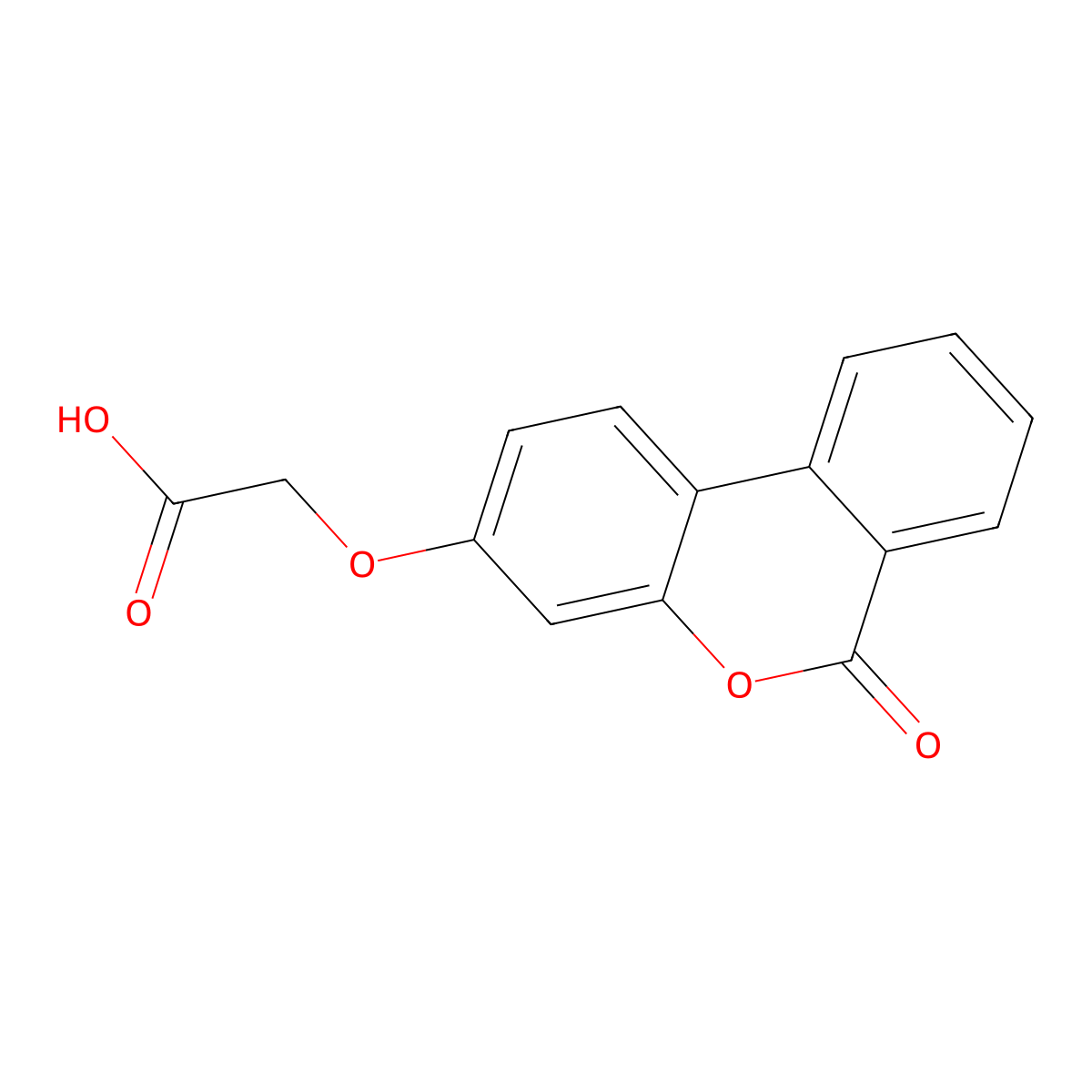 2-((6-Oxo-6H-benzo[c]chromen-3-yl)oxy)acetic acid molecular structure, CAS 307524-21-6