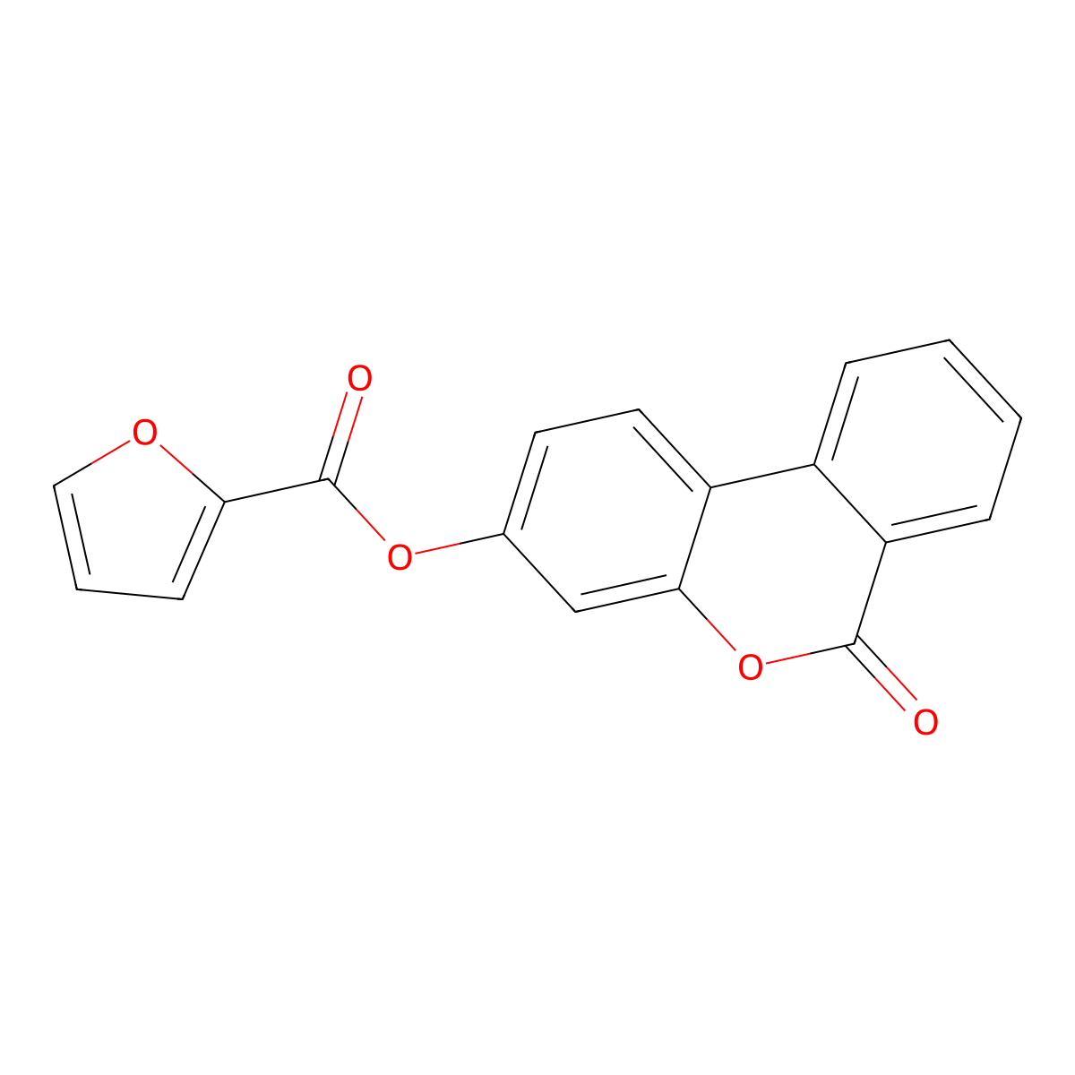 6-oxo-6H-benzo[c]chromen-3-yl 2-furoate molecular structure, CAS 307524-29-4