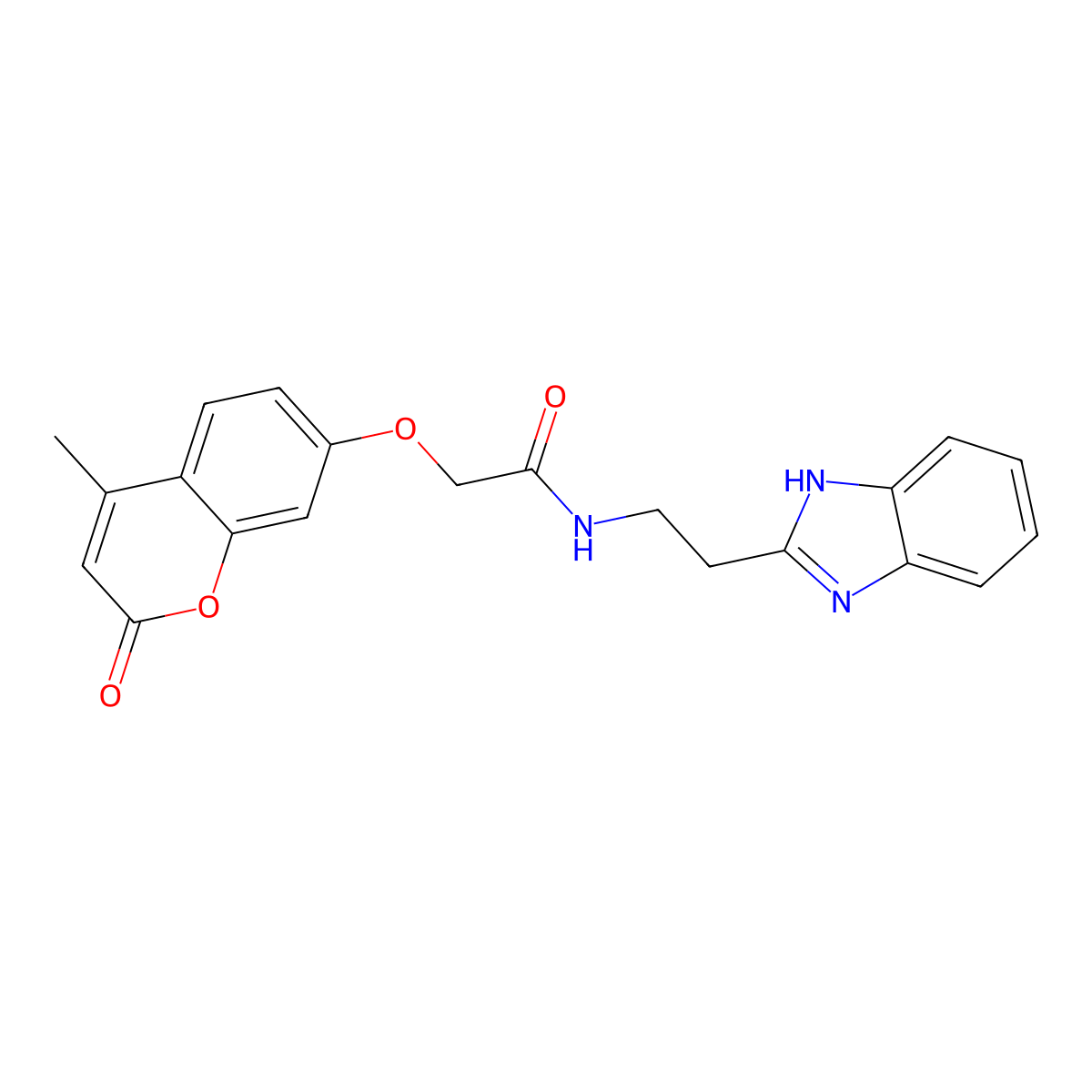 N-[2-(1H-benzimidazol-2-yl)ethyl]-2-[(4-methyl-2-oxo-2H-chromen-7-yl)oxy]acetamide molecular structure, CAS 307524-46-5
