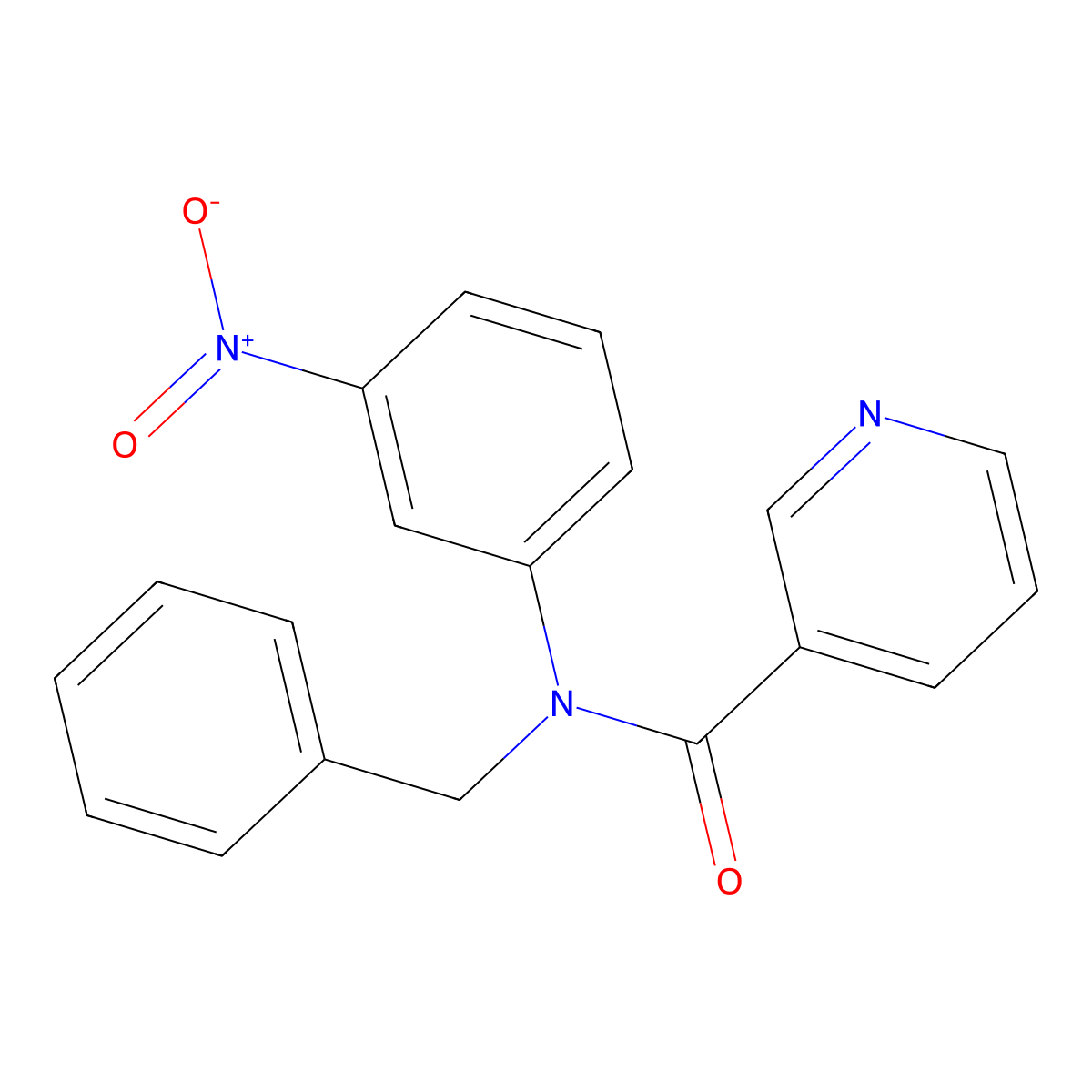 N-benzyl-N-(3-nitrophenyl)pyridine-3-carboxamide molecular structure, CAS 307524-49-8