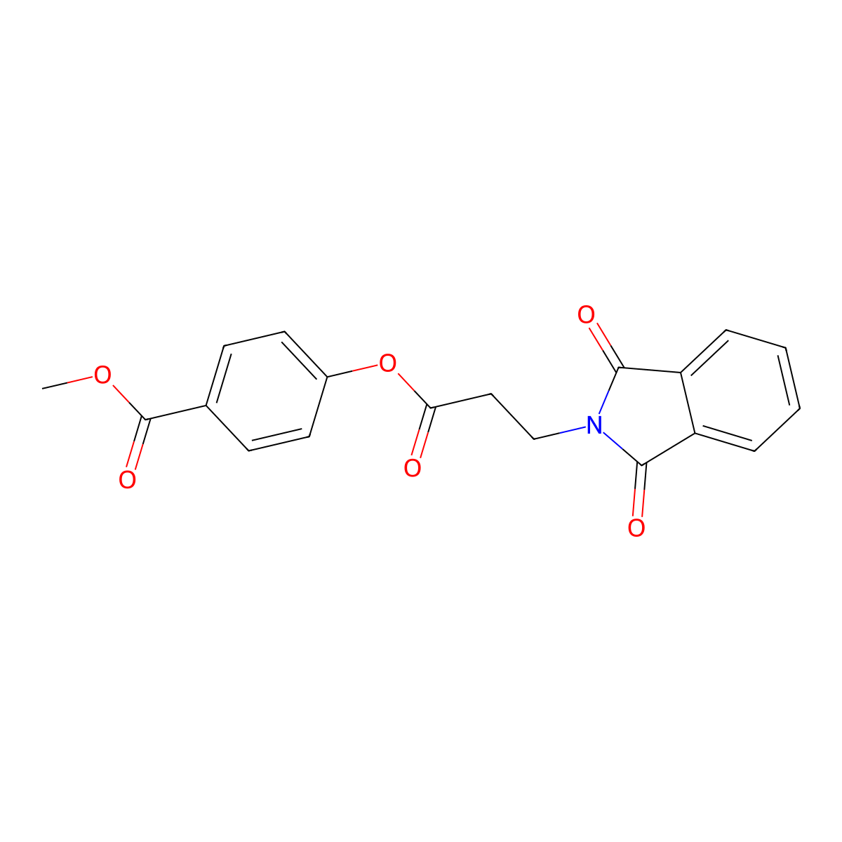 Methyl 4-[3-(1,3-dioxoisoindol-2-yl)propanoyloxy]benzoate molecular structure, CAS 307524-58-9