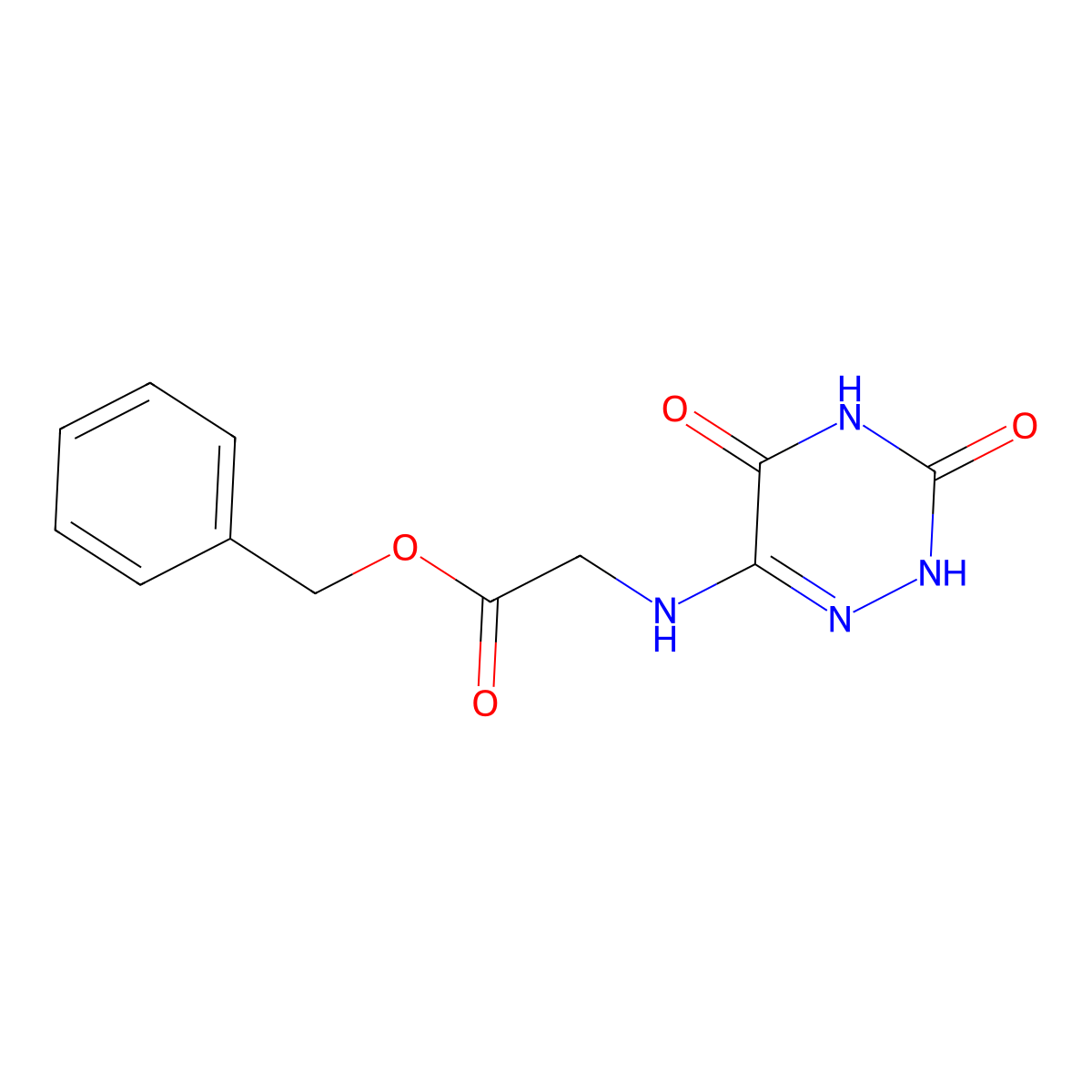Benzyl 2-((3,5-dioxo-2,3,4,5-tetrahydro-1,2,4-triazin-6-yl)amino)acetate molecular structure, CAS 307524-92-1