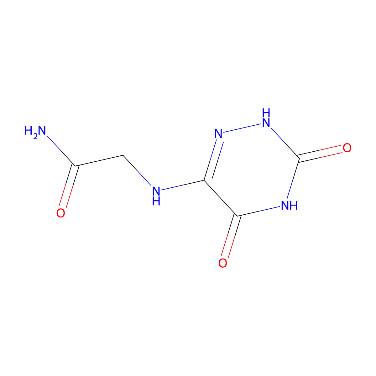 2-((3,5-Dioxo-2,3,4,5-tetrahydro-1,2,4-triazin-6-yl)amino)acetamide molecular structure, CAS 307524-95-4