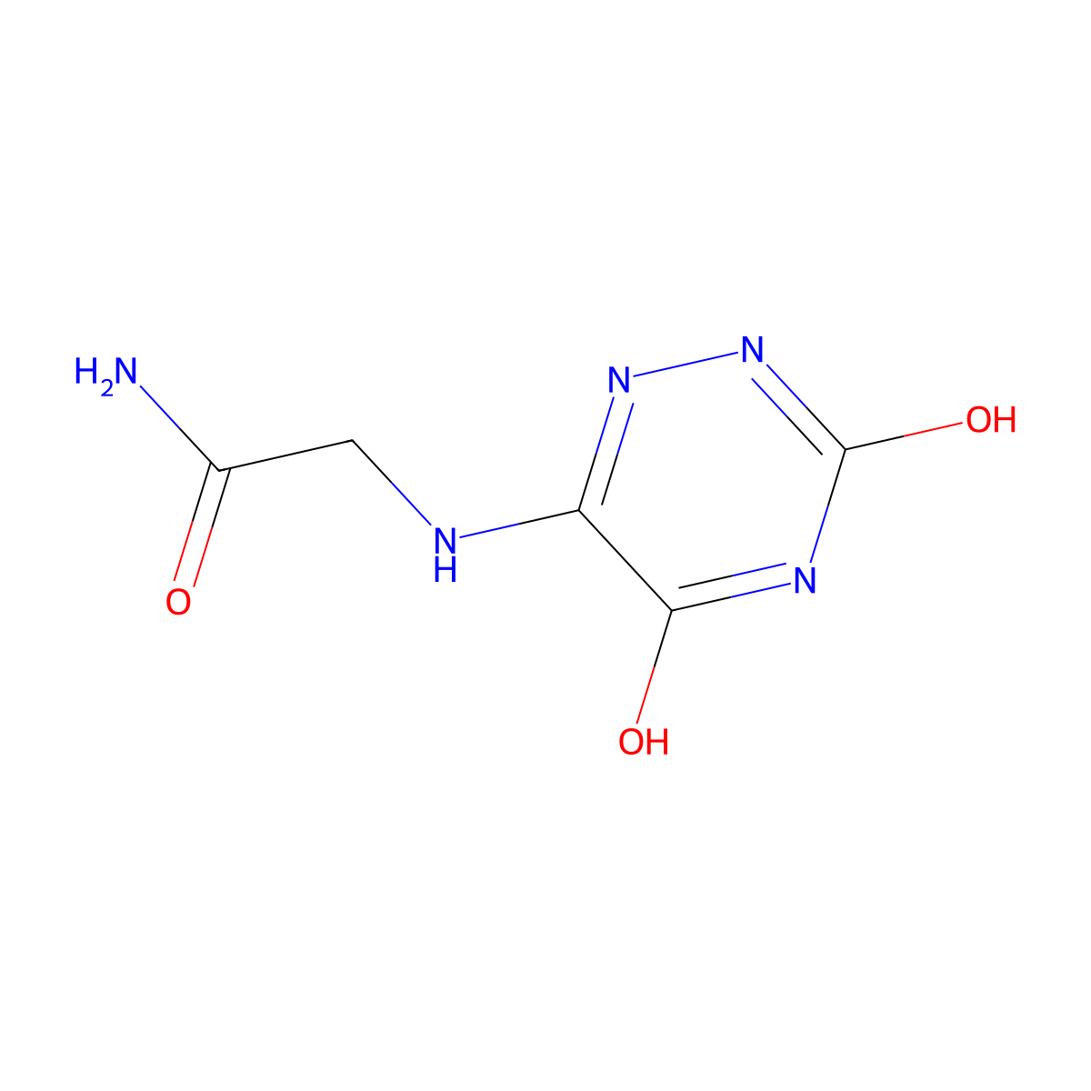 2-((3,5-Dioxo-2,3,4,5-tetrahydro-1,2,4-triazin-6-yl)amino)acetamide molecular structure, CAS 307524-95-4