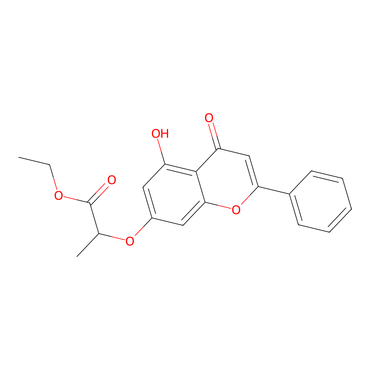 ethyl 2-[(5-hydroxy-4-oxo-2-phenyl-4H-chromen-7-yl)oxy]propanoate molecular structure, CAS 307525-68-4