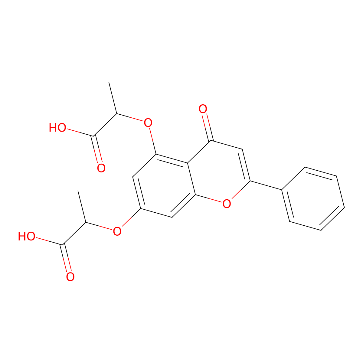 2,2'-[(4-oxo-2-phenyl-4H-chromene-5,7-diyl)bis(oxy)]dipropanoic acid molecular structure, CAS 307525-69-5