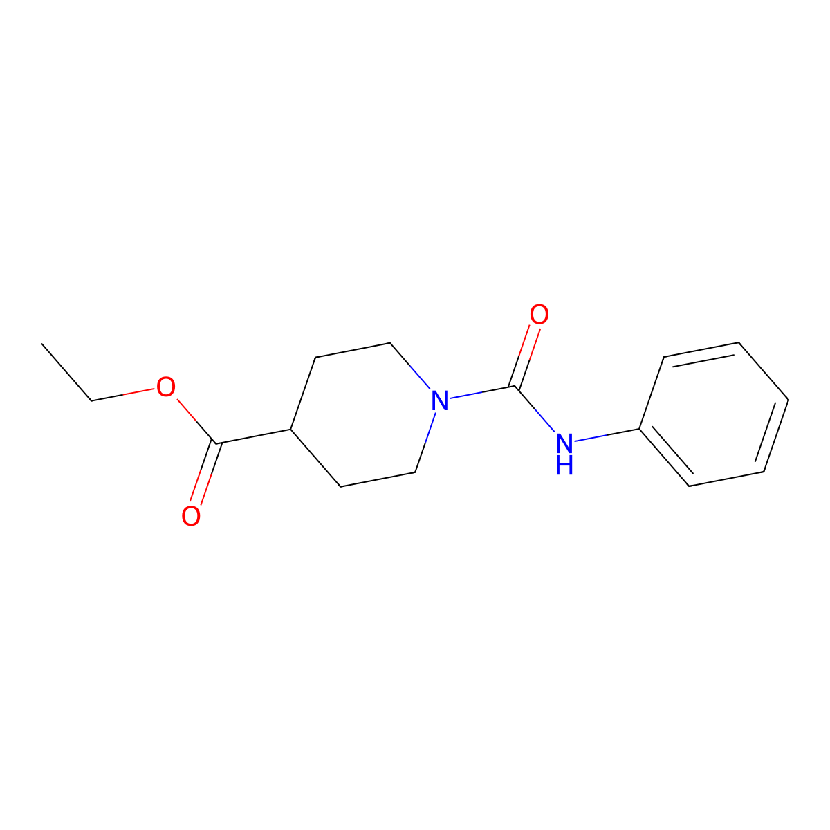 Ethyl 1-(phenylcarbamoyl)piperidine-4-carboxylate molecular structure, CAS 307525-88-8