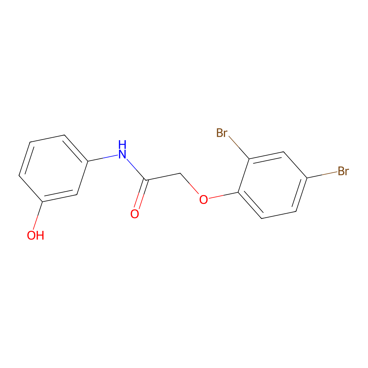2-(2,4-dibromophenoxy)-N-(3-hydroxyphenyl)acetamide molecular structure, CAS 307525-90-2