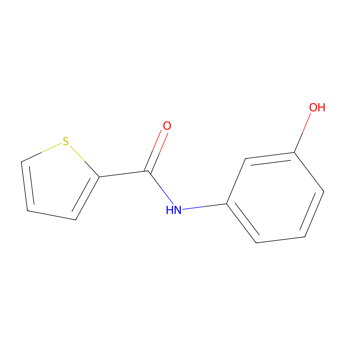 N-(3-hydroxyphenyl)thiophene-2-carboxamide molecular structure, CAS 307525-91-3