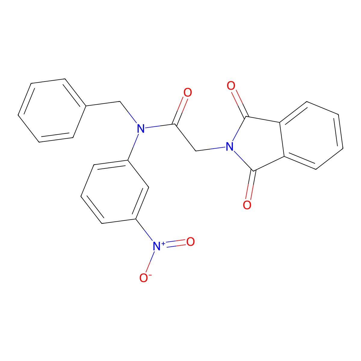 N-benzyl-2-(1,3-dioxoisoindol-2-yl)-N-(3-nitrophenyl)acetamide molecular structure, CAS 307525-94-6