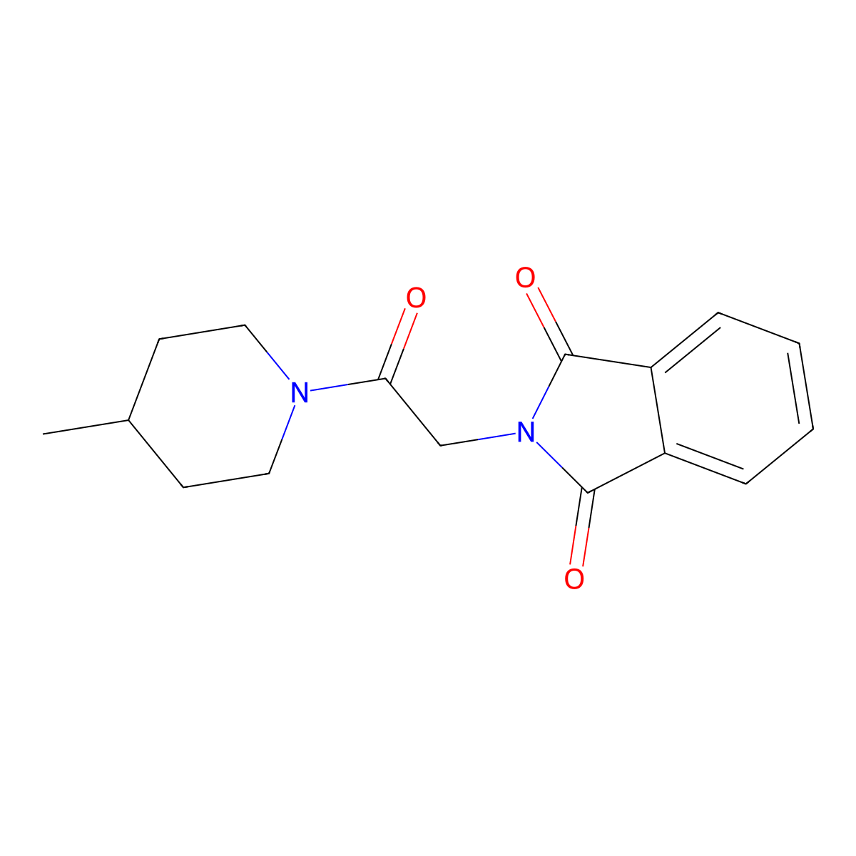 2-(2-(4-Methylpiperidin-1-yl)-2-oxoethyl)isoindoline-1,3-dione molecular structure, CAS 307526-02-9