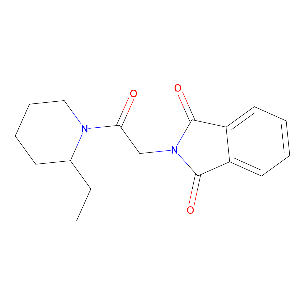 2-[2-(2-Ethylpiperidin-1-yl)-2-oxoethyl]isoindole-1,3-dione molecular structure, CAS 307526-03-0