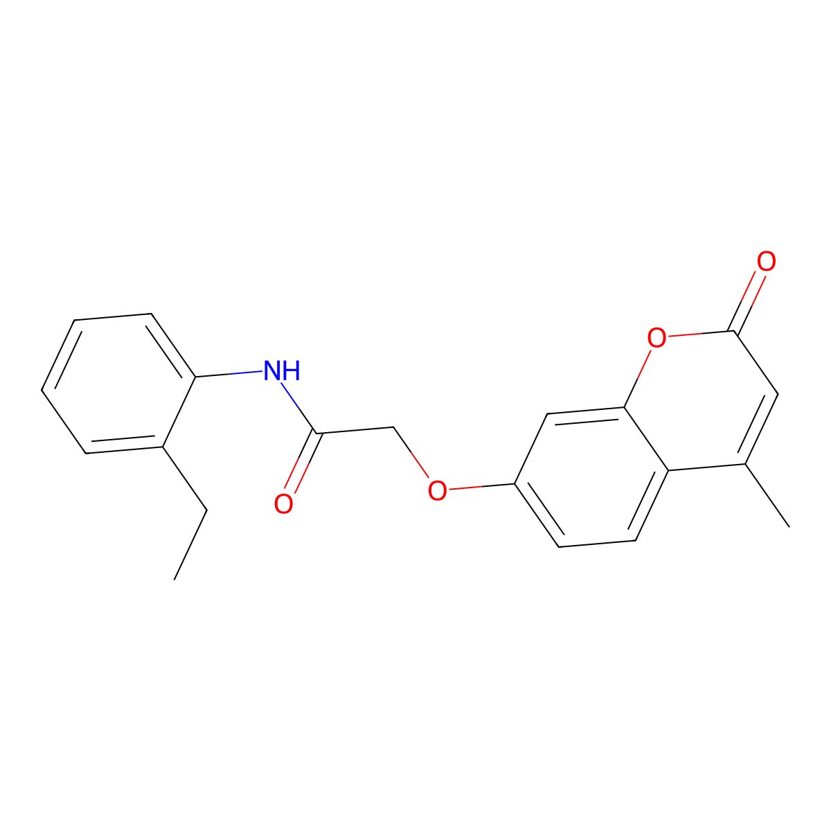 N-(2-ethylphenyl)-2-[(4-methyl-2-oxo-2H-chromen-7-yl)oxy]acetamide molecular structure, CAS 307526-07-4